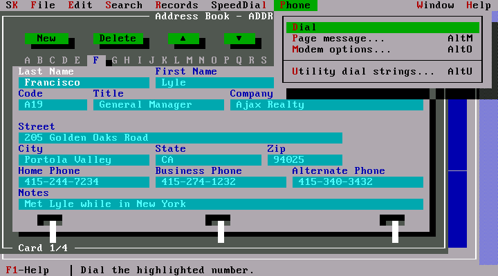 Sidekick 2 - Address Book